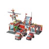 Statie pompieri cu masini , cladire, omuleti, set de contructie tip lego 774 de piese, Kazi 8051