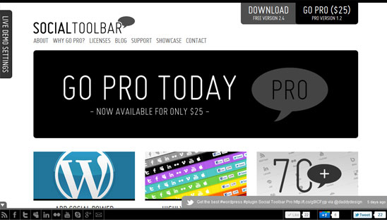 social toolbar wordpress plugin