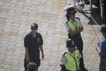 Three Royal Gibraltar Police officers on parade duties, Grand Casemates Square, Gibraltar at the Queen's Birthday in 2007.