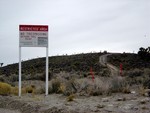 Warning sign near secret Area 51 base in Nevada.