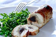 Black garlic stuffed chicken roll.