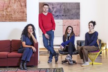 
Die vier für den Preis der Nationalgalerie für junge Kunst 2013 Nominierten: Mariana Castillo Deball, Simon Denny, Kerstin Brätsch und Haris Epaminonda (v.l.n.r.)
