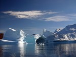 Iceberg in Rødefjord (Scoresby Sund), Greenland.