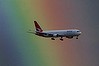 Plane and rainbow.