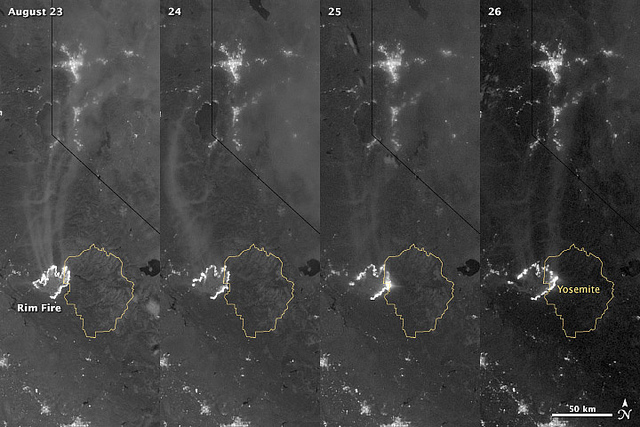 Nighttime View of California’s Rim Fire