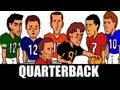 Quarterback - Peyton Manning v. Tom Brady v. Aaron Rodgers v.  Drew Brees (CARTOON PARODY)