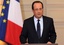 France's President Francois Hollande delivers a speech on the situation in Mali at the Elysee Palace in Paris, Friday, Jan. 11, 2013. French forces began backing Malian soldiers Friday in their fight against radical Islamists, drawing the former colonial power into a military operation to oust the al-Qaida-linked militants nine months after they seized control of northern Mali. French President Francois Hollande said that the operation would last "as long as necessary" and said it was aimed notably at protecting the 6,000 French citizens in Mali. Kidnappers currently hold seven French hostages in the country.