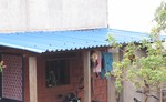 Metal sheet of roofing the outside area of home