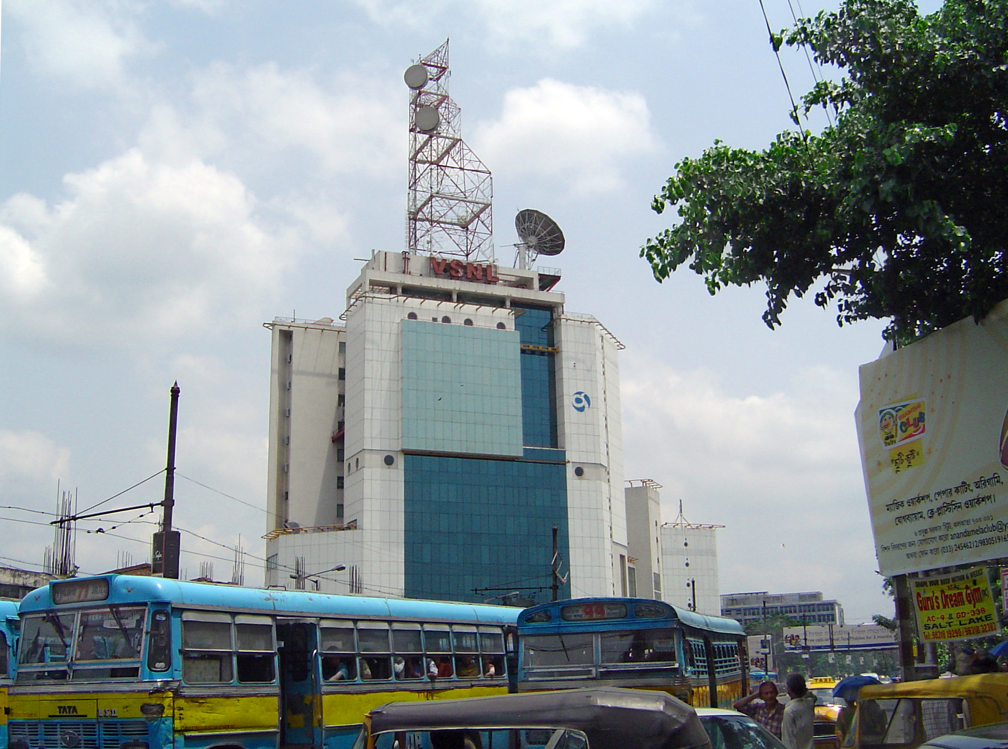 A glass cladded tall building