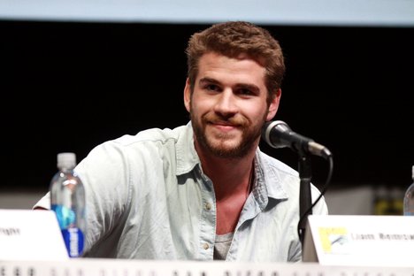 Liam Hemsworth speaking at the 2013 San Diego Comic Con International, for "The Hunger Games: Catching Fire", at the San Diego Convention Center in San Diego, California.