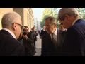 More from Syria: http://smarturl.it/SyriaAttack
Subscribe: http://smarturl.it/reuterssubscribe

U.S. Secretary of State John Kerry and Russian Foreign Minister Sergei Lavrov arrive for meetings with Syrian special envoy Lakhdar Brahimi. Rough Cut (no reporter narration).

Reuters tells the world\'s stories like no one else. As the largest international multimedia news provider, Reuters provides coverage around the globe and across topics including business, financial, national, and international news. For over 160 years, Reuters has maintained its reputation for speed, accuracy, and impact while providing exclusives, incisive commentary and forward-looking analysis.

http://reuters.com/
https://www.facebook.com/Reuters
https://plus.google.com/u/0/s/reuters
https://twitter.com/Reuters