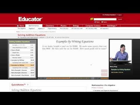 Pre Algebra: Solving Addition Equations