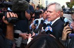 Secretary of the Navy (SECNAV) Ray Mabus is interviewed by local and national media near the Washington Navy Yard about a shooting at the Navy Yard, 16 Sept, 2013.