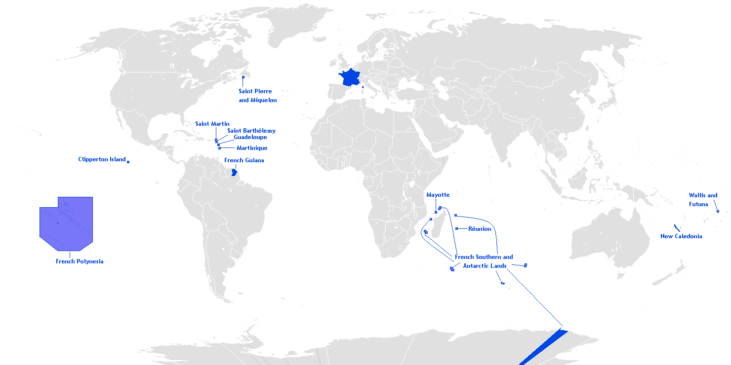 Location of French Overseas Territories