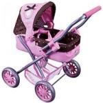 BINO Puppenwagen rosa/braun 