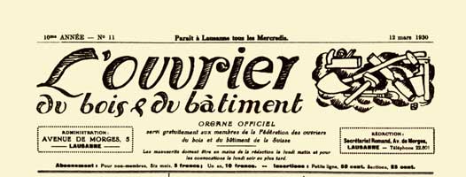 journal "l'Ouvrier du bois et du Btiment"