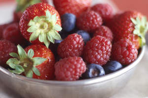 Mixed berries make a good snack.