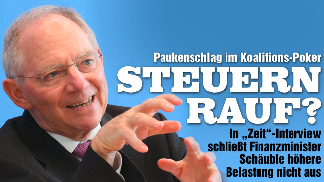 Koalitions-Poker: Schäuble schießt Steuererhöhungen nicht aus 