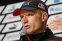 Oracle Team USA skipper James Spithill speaks with members of the media after winning Race 18 of the 34th America's Cup yacht sailing race against Emirates Team New Zealand in San Francisco, California September 24, 2013. REUTERS/Stephen Lam (UNITED STATES - Tags: SPORT YACHTING)