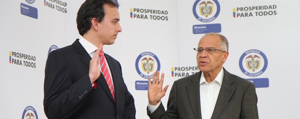 <b>El Ministro Alfonso Gómez Méndez posesionó a Miguel Samper Strouss como nuevo viceministro de Política Criminal y Justicia Restaurativa.</b><br></br>