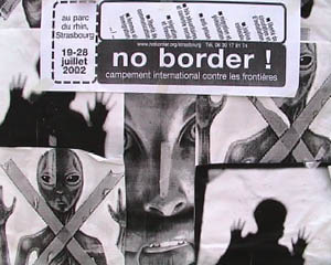 No Borders: demonstration poster