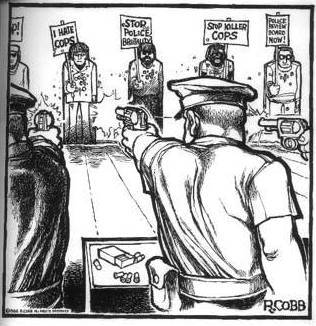 Police, cartoon by R. Cobb