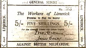 5 Shilling General Strike money