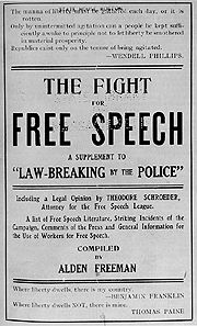 Alden Freeman Free Speech Fight pamphlet