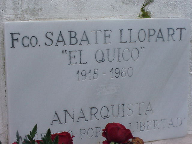 Sabate's grave stone