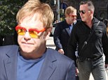 Upscale shopping: Sir Elton John and partner David Furnish hit up a Tiffany & Co. jewelry store in Beverly Hills, California