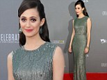 Back to her musical roots! Emmy Rossum dazzles in sparkling green gown at star-studded Disney Concert Hall 10th Anniversary