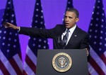 President Barack Obama gestures as he speaks at The Associated Press luncheon during the ASNE Convention, Tuesday, April 3, 2012, in Washington.