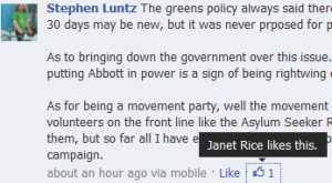 Would be Greens Senator Janet Rice agrees that 30 days mandatory detention is A OK.