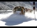 Spectacular footage Train plowing through deep snow  Arthurs Pass