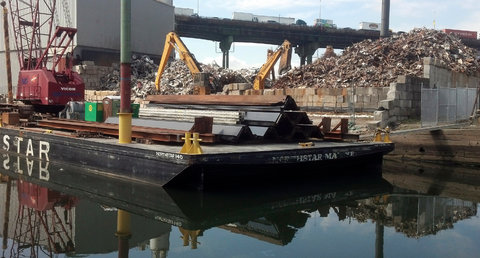 The Gowanus Canal in Brooklyn, N.Y., a federal Superfund site, on Sept. 30, 2013.