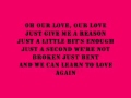 PINK FT F.U.N-JUST GIVE ME A REASON LYRICS *2012