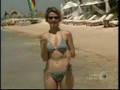 Samantha Brown in String Bikini on the beach