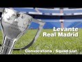 CONVOCATORIA / SQUAD LIST: Real Madrid-Levante