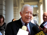 Former U.S. President Jimmy Carter speaks to the media at City Hall after meeting with New York Mayor Michael Bloomberg on April 10, 2013 in New York City. (Photo by Mario Tama/Getty Images)