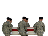 U.S. Army soldiers carry the flag-draped transfer case containing the remains of U.S. Army Pfc. Cody J. Patterson during a dignified transfer at Dover Air Force Base on October 9, 2013 in Dover, Delaware.  (Photo by Patrick Smith/Getty Images)