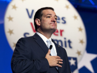 Sen. Ted Cruz pauses while speaking at the Values Voter Summit, held by the Family Research Council Action, Friday, Oct. 11, 2013, in Washington. (Photo by Jose Luis Magana/AP)