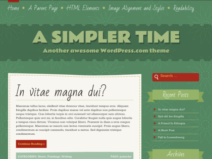 A Simpler Time WordPress Theme