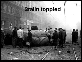 Stalin statue toppled by workers