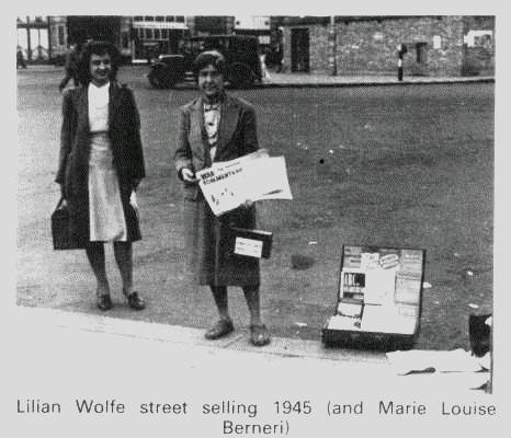 Lillian Wolfe & selling papers on the streets in 1945