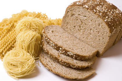 Bread and raw pasta.