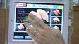 A touch screen used for ordering food