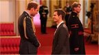 Wimbledon champion Andy Murray receives his Officer of the Order of the British Empire (OBE) medal from the Duke of Cambridge