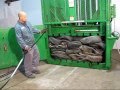 Tire Baling with Hydraulic Tire Baler REC7242 TB