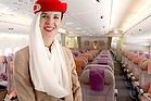 Emirates A380 economy class flight attendant