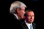 CANBERRA, AUSTRALIA - AUGUST 11:  (L-R) Prime Minister Kevin Rudd and Opposition Leader Tony Abbott during the Leaders Debate at the National Press Club on August 11, 2013 in Canberra, Australia. This is the first debate the Labor and Liberal parties have agreed on, with Rudd seeking as many debates as possible and Abbott arguing for three debates in total, including two town hall-style events. Australians will head to the polls on September 7. (Photo by Gary Ramage-Pool/Getty Images)